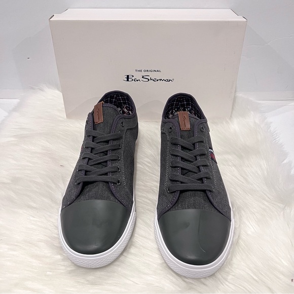 Ben Sherman Men’s Madison Oxford Sneakers Charcoal Textile Size 12 - Picture 2 of 14